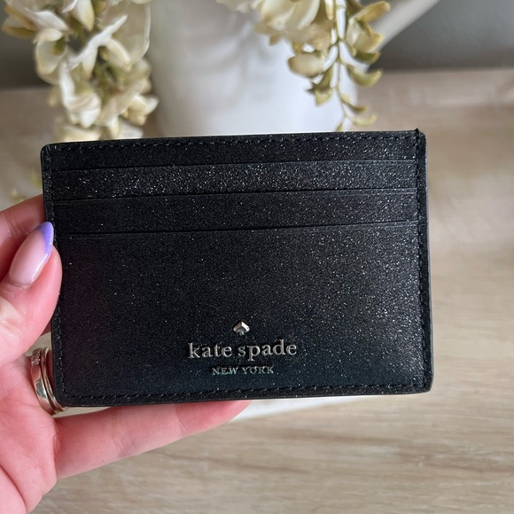 Kate Spade ♠️ Slim Cardholder Black Sparkle NWT! - Picture 2 of 6